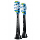 Philips, punte di ricambio per lo spazzolino sonico Sonicare C3 Premium Plaque Defence, HX9042/33, nero, 2 pezzi