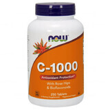 Now Foods C-1000, vitamina C + rosa canina + bioflavonoidi, 250 compresse