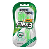 BIC Flex 3 Sensitive, rasoio da uomo, tre lame, 3 pezzi