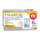 Pic Solution Insupen, aghi per penna da insulina, 31G (0,25 mm) x 6 mm, 100 pezzi