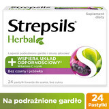 Strepsils Herbal, gusto sambuco ed echinacea, senza zucchero, 24 pastiglie