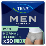 Tena Men Active Fit Pants, slip assorbenti per uomo, taglia L/XL, 95-130 cm, normale, 30 pezzi