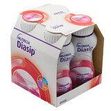 Diasip, preparato nutrizionale per diabetici, gusto fragola, 4 x 200 ml