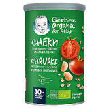 Gerber Organic, patatine di grano e avena, pomodoro, carota, da 10 mesi, 35 g