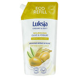 Luxja Creamy &amp; Soft, sapone liquido cremoso, nutriente, oliva e yogurt, scorta, 900 ml