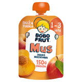 Bobo Frut Mousse de frutas en tubo, manzana y melocotón, 1-3 años, 150 g