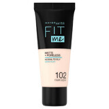 Maybelline Fit Me! Matte and Poreless, fondotinta opacizzante, n. 102, Fair Ivory, 30 ml