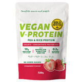 Vegetable protein powder with strawberry flavor V-Protein, 720 g, Gold Nutrition