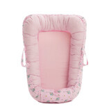 Baby Nest con due bambine, +0 mesi, Rosa/Elefanti, Twindeco