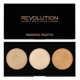 Palette of 3 illuminating powders, Makeup Revolution, Radiance Palette, 3 Radiant Lights Highlighters