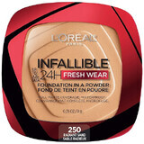 Polvos faciales, Loreal, Infalible 24H Fresh Wear, Base de maquillaje en polvo, 250 Radiant Sand, 9 g