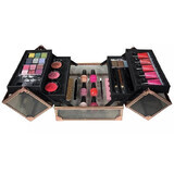 Borsa per il trucco con cosmetici, Technic, Beauty Case, nero e oro rosa