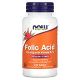 Acido folico 800 mcg con vitamina B-12 25 mcg, 250 compresse, Now Foods