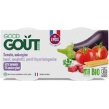 Spaghetti bio Good Goût aux aubergines et à la viande de bœuf 2 x 190 g