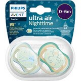 Philips Avent Ultra air nachtfopspeen 0-6m jongen 2 stuks