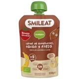 Smileat Borsa biologica di latte di mandorla, mela, banana, fragola, riso e cacao 9M+ 100 g