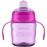 Philips Avent Classic Becher mit Henkel ab 6 Monaten, Silikonmundstück, Mädchen, 200 ml