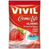 Vivil Bonbons Bonbons Creme Life Classic Gocce senza zucchero al gusto di crema alla fragola 110 g