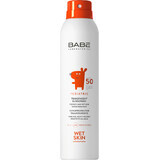 Babé Baby - Spray solare trasparente per pelle bagnata SPF 50, 200 ml