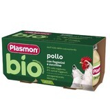 Piure Bio de pui si legume, +6 luni, 2 x 80 g, Plasmon