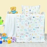 Biancheria da letto per bambini in cotone EMI Happy bianco 1×1, biancheria da letto per bambini