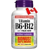 WEBBER NATURALS Vitamina B6+B12+Acido folico 1×120 cps, integratore alimentare