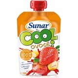 Sunar COOL Fruit Banana, fragole, mele 1×120 g, Banana, fragole, mele, 12m+