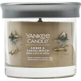 Yankee Candle Signature Small Amber & Sandalwood Candle 1×122 g, candela profumata