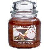 Village Candle Candela profumata in vetro - Mela e cannella, media 1×1 pz.