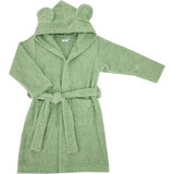 EKO Accappatoio in cotone con cappuccio e orecchie verde oliva misura 104-110 1×1 pz, accappatoio per bambini