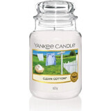 Yankee Candle - Set regalo grande 1×567g candela in cotone pulito con piume Sharpie, candela profumata