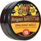 VIVACO SUN ARGAN BRONZE SPF15 Burro di protezione solare all'olio di Argan 1×200 ml, impermeabile