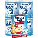 France Lait 2 4x400g + FL terci de orez cu fructe 250g 1×1 set, set de formule pentru sugari