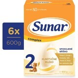 Sunar Complex 2 6×600 g, lapte pentru sugari, de la 6 luni