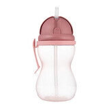 Canpol Babies, biberon con tubo pieghevole in silicone, rosa, da 12 mesi, 370 ml