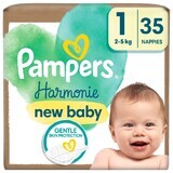 Pampers Harmonie, diapers, size 1, 2-5 kg, 35 pcs