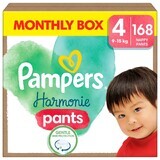 Pampers Harmonie Pants, pannolini, taglia 4, 9-15 kg, 168 pz.