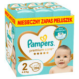 Pampers Premium Care, pannolini, taglia 2, 4-8 kg, 224 pz.