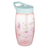 Canpol Babies, biberon à bec pliable, licornes, rose, 56/618, à partir de 4 ans, 400 ml