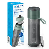 Brita Active, bottiglia con filtro da 0,6 litri, verde + filtro MicroDisc, 2 pezzi