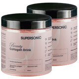 Set Supersonic Beauty Collagen Drink, aromă de coacăze și mentă, 2 x 185 g