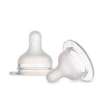 Canpol Babies, silicone teat for S-Shape L bottle, medium, 59/893, from 6 months, 2 pieces