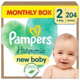 Pampers Harmonie, pannolini, taglia 2, 4-8 kg 204 pezzi