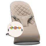 BabyBjorn Bliss Altalena BabyBjorn Bliss con barra giochi inclusa, 3,5 - 13 kg, Grigio sabbia, BabyBjorn