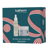 Package Moisturizing Cream + Serum with Peptides and HA Aquafil Hydra Rich, 50 ml + 30 ml, Ivatherm