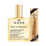 Olio per viso, corpo e capelli 100ml + Roll On per viso e décolleté 8 ml Huile Prodigieuse, Nuxe