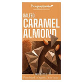 Chocolate blanco ecológico con almendras y caramelo salado, 60 g, Benjamisimo