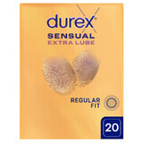 Durex Sensual Extra Lube, preservativi extra lubrificati, 20 pezzi.