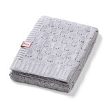 BabyOno Natural Bamboo, coperta a maglia, bambù, grigio, 75 cm x 100 cm