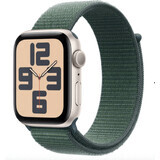 Apple Watch SE GPS 44mm Boîtier aluminium Starlight avec boucle sport Lake Green